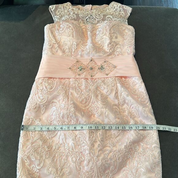 Women’s Pink Tea Length Mother of the Bride Groom Corset Back Dress Size 10 NWOT - Picture 14 of 15